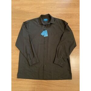 Blue Jazz Men's Shirt Gray 3XL Long Sleeve Button Up Shirt Designed In Italy NWT